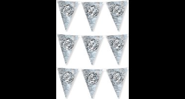 Paperdreams jubileum 25 jaar getrouwd vlaggetjes - 3x - feestversiering - 10m - dubbelzijdig