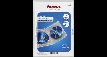 Hama DVD dubbele box transparant 5 stuks.