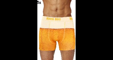 5x Boxer short Bjorn bier mt.L - ondergoed boxershort thema feest festival Bjorn Bier bierfeest apres ski