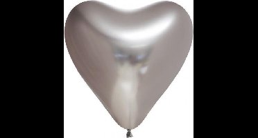 New Age Devi - Chrome-Chroom-Hart-Ballonnen-Zilver-12"-30cm-Per-6st.