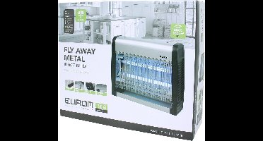 Euromac insectenlamp Fly Away Metal - 50 meter bereik - UV licht - Grijs