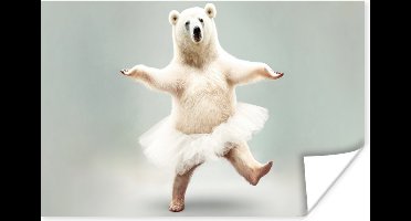PosterMonkey - Poster - IJsbeer - Rok - Portret - Wit - Poster in lijst - Frame - 180x120 cm - Poster met kader