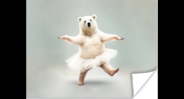 PosterMonkey - Poster - IJsbeer - Rok - Portret - Wit - Poster in lijst - Frame - 120x90 cm - Poster met kader