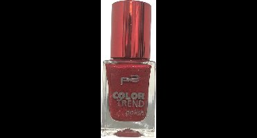 P2 Cosmetics EU Color Trend Nagellak 010 Red Glitter 10ml rood glittertjes