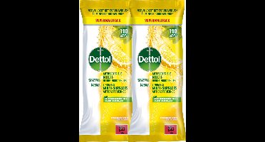 Dettol Lingettes Antibactériennes Multi-surfaces Éclat de Citron - 110 - 2 Stuks - Voordeelverpakking