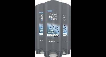 Dove Men+Care Clean Comfort 3-in-1 Douchegel - 3 x 250 ml - Voordeelverpakking