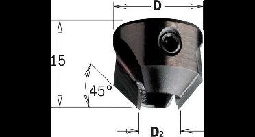 CMT - Opsteekverzinker voor dubbel spiraal, links - Frees - Verzinkers - Gatenfrees - 1 Stuk(s)