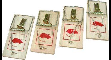 *** 4x Muizenvallen Muis Vangen - Pestcontrol - Classic Muizenval - van Heble® ***