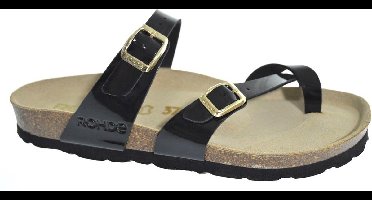 Rohde Teenslippers zacht voetbed Zwart Lak - 5594-91 - Maat 42