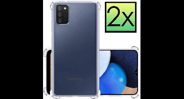 Hoesje - 2 Stuks - Geschikt voor Samsung Galaxy A03s - Sterk & Shockproof - Siliconen Case - Back Cover - Telefoon Hoes Shock Proof - Transparant