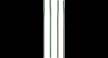 Nature Plantenstok - 12x stuks - donkergroen - geplastificeerd metaal - 90 cm - plantensteun / tonkinstokken