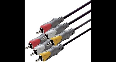 Scanpart Aansluitkabel 3xTulp(M)-(M) 2,5m