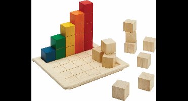PlanToys Houten Speelgoed Gekleurde telblokken-Unit Plus.