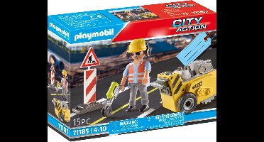 PLAYMOBIL City Action bouwvakker met randensnijder - 71185