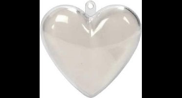 Plastic transparant Hart 8cm (25 stuks)