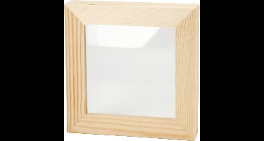 3D lijst met glas, D: 2,5 cm, afm 12,3x12,3 cm, 1 stuk