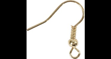 Oorbelhaaken, L: 18 mm, goud, 10 stuk/ 1 doos