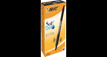 BIC Softfeel Pen - 12 Stuks - Zwart - Medium punt 1 mm