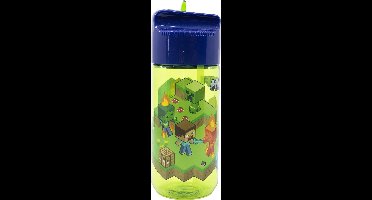 Minecraft drinkfles - 430 ml - BPA-vrij - spatwaterdichte dop