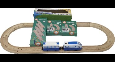 Elektrische Houten Treinbaan Set Thomas - Speelgoedtrein Spoorbaan Rails - Spoorweg Treinset Elektrisch