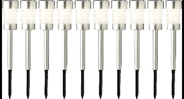 Tuinlampen Set Solar Zilver RVS 10 Stuks