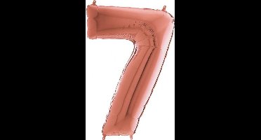 Grabo Balloons - Folieballon - Cijfer 7 - rose goud - 66cm