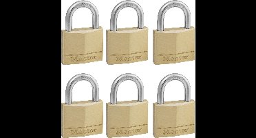 MasterLock Hangslot - Massief Messing - Gelijksluitend - 40mm - 6 stuks - 140EURSIX