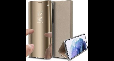 Hoesje geschikt voor Samsung Galaxy S21 Plus - Book Case Spiegel Goud