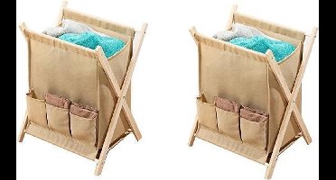lectuurbak - wasmand - opbergmand beige inhoud 30 liter , set van 2