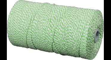 Katoenkoord - Groen/Wit - Touw - spoel 100gr - dikte 1,5mm - lengte 130 mtr (Nr.16)