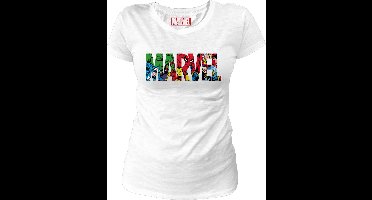 Marvel - Marvel Logo Characters White Women T-Shirt M