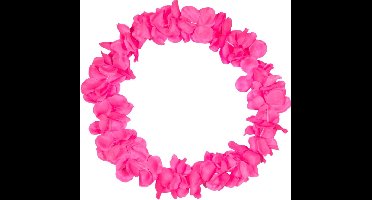 Hawaii kransen bloemen slingers - neon roze - Verkleed accessoires - kinderen/volwassenen