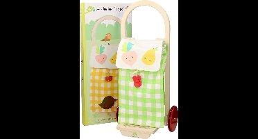 Tender Toys Boodschappentrolley groen/wit Junior 29 X 24 X 63 Cm