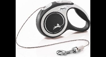 Flexi Rollijn New Comfort Koord - Maat XS - Lengte lijn 3m - Hondenlijn - Hondenrollijn - Hondenriem - Zwart lichtgrijs