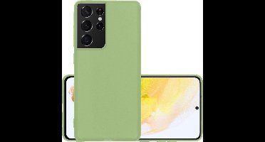 Hoesje - Geschikt voor Samsung Galaxy S21 Ultra - Sterk & Shockproof - Hoes Cover - Siliconen Case - Groen