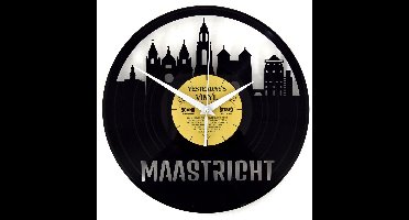 Skyline Maastricht - Klok gemaakt van vinyl - langspeelplaat - LP klok - Met geschenkverpakking