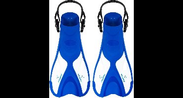 Atlantis Dolphin - Zwemvliezen - Flippers - Verstelbare Hielstrap - Voor Zwemmen & Snorkelen - Volwassenen - Blauw/Wit - 36-41