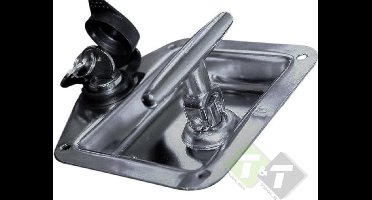 Kofferslot, Inbouw eenpuntslot, Slot, RVS, rubber afdekring, inc. 2 sleutels