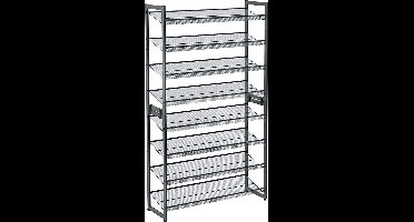 Hoppa! | Schoenenrek 8 Niveaus | Grijs | Metaal | 93 x 163 x 30 cm (B x H x D)
