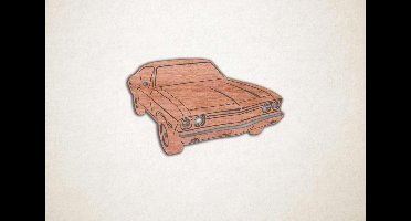 Wanddecoratie - Klassieke auto V8 - S - 36x60cm - Multiplex - muurdecoratie - Line Art