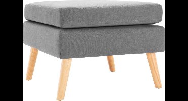 vidaXL - Voetenbank - stof - lichtgrijs
