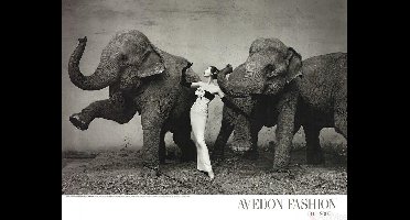 Olifant poster - Richard Avedon - fashion- mode- olifanten - zwart wit - fotografie - 60 x 76 cm.