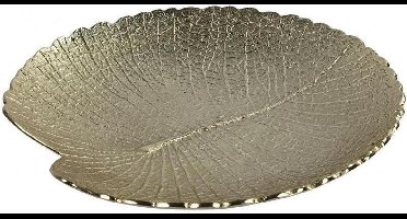 Non-branded Decoratieschaal Dyon Rond 39 X 9 Cm Staal Goud