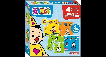 Bumba 4 in 1 puzzel - beroepen - 4 x 6 stukken