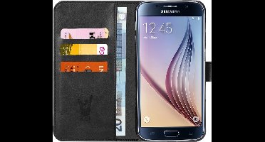 Hoesje geschikt voor Samsung Galaxy S6 Edge Book Case Portemonnee - Cover voor 3 Pasjes Zwart