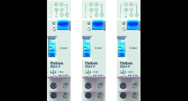 Theben MP008002 ELPA 8 trapverlichtingstimer, trappenhuis-tijdschakelaar, traptimer, elektromechanisch, trappenhuisverlichtingstimer, wit, set van 3