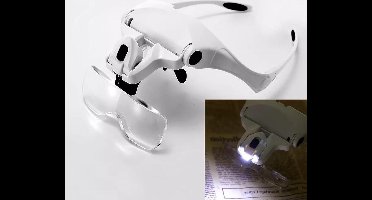 HBM Loupebril met led verlichting voor hobby of tattoo artist loupelamp precisiebril