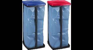 Vuilniszakhouder Met Deksel - Inklapbaar - 60 liter - 66 x 33cm - 2 stuks