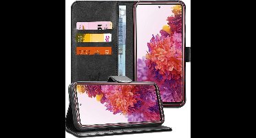 Hoesje geschikt voor Samsung Galaxy S20 FE - Book Case Kunstleer Wallet Cover Portemonnee Pasjeshouder Hoes Zwart