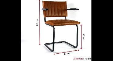 Countryfield Stoel met slede | Cognac | 47 x 82 cm